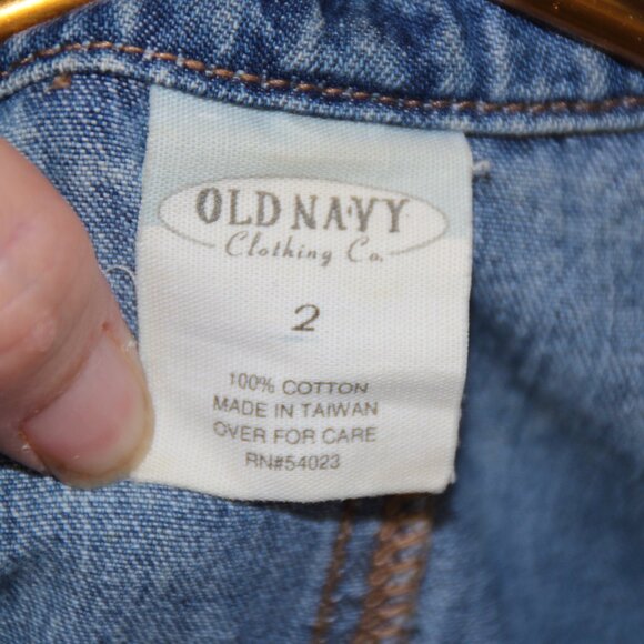 Vintage Old Navy Shirt Dress Women's 2 Blue Denim Sleeveless Y2K Button-Up Mom - Picture 8 of 8